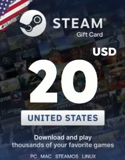 Tarjeta de Regalo Steam $20 USD - Solo USA