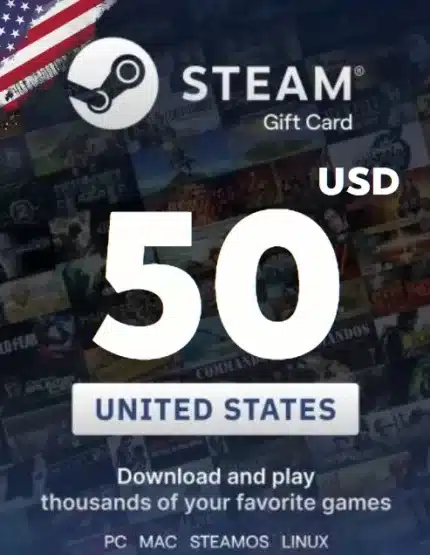 Tarjeta de Regalo Steam $50 USD - Solo USA
