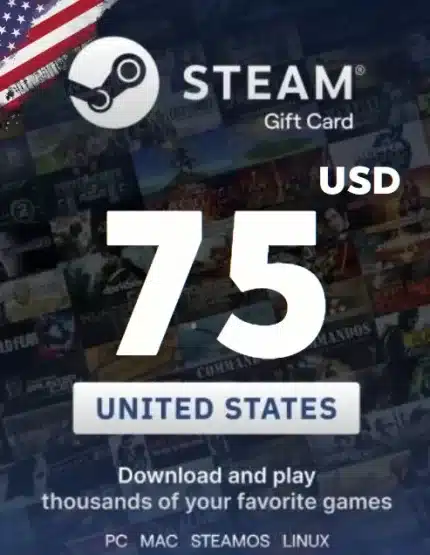 Tarjeta de Regalo Steam $75 USD - Solo USA