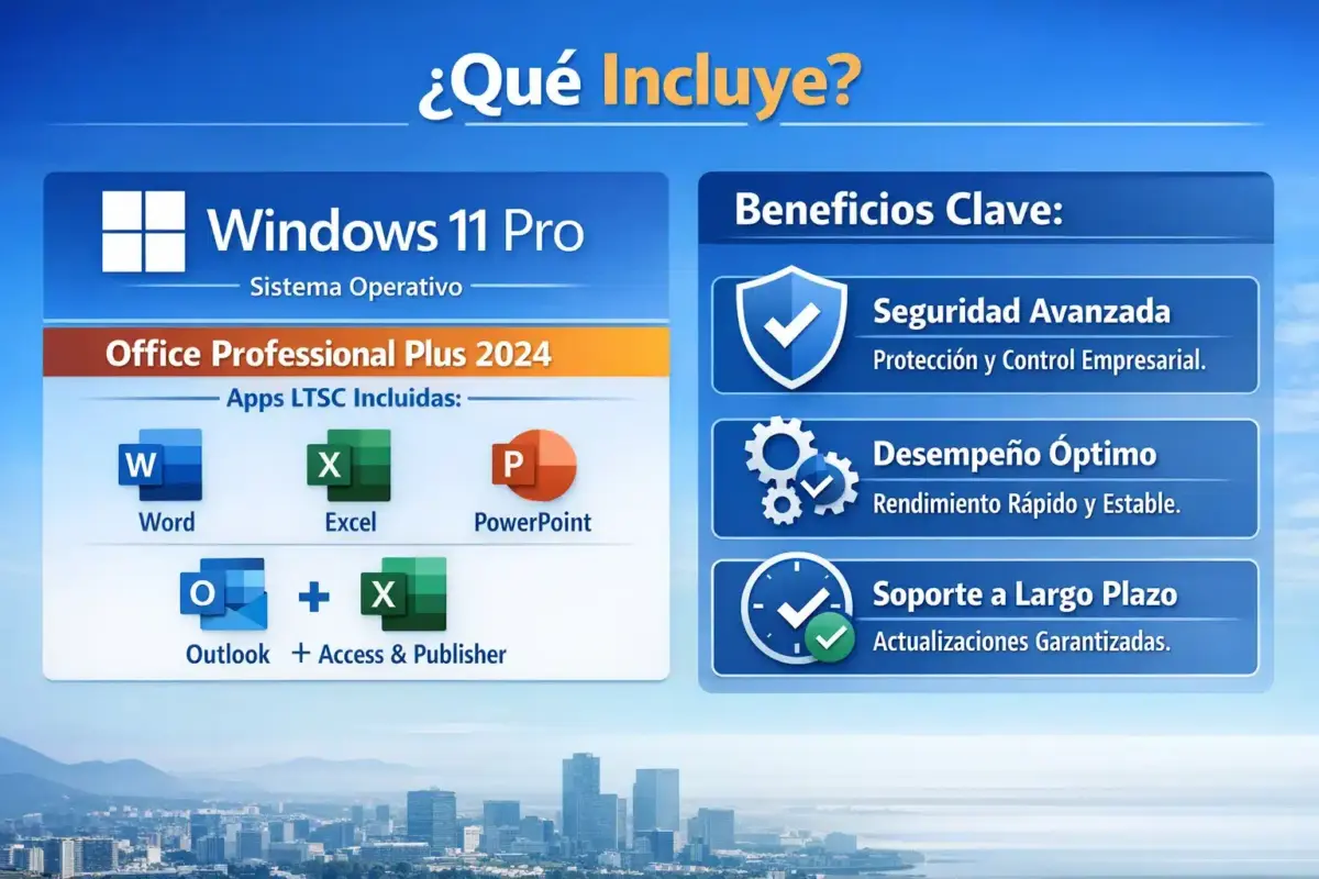 Combo Windows 11 Pro + Office 2024 Pro Plus – OEM – Permanente