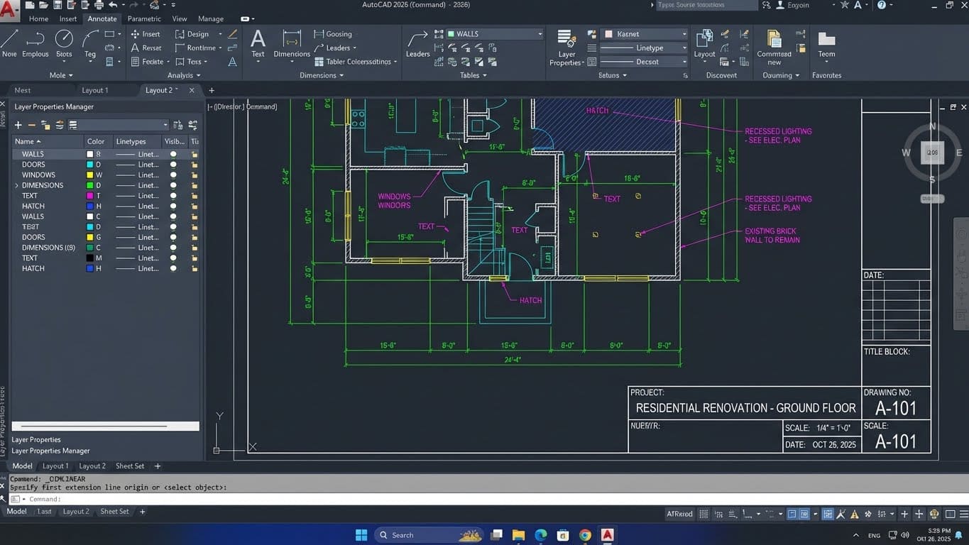 Vista 3D en AutoCAD 2026 para Windows mostrando revisión de un modelo