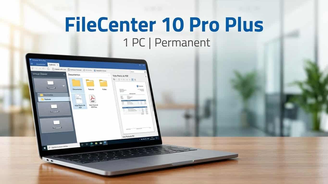 FileCenter 10 Pro Plus en Windows con organización de gabinetes y gestión de PDFs