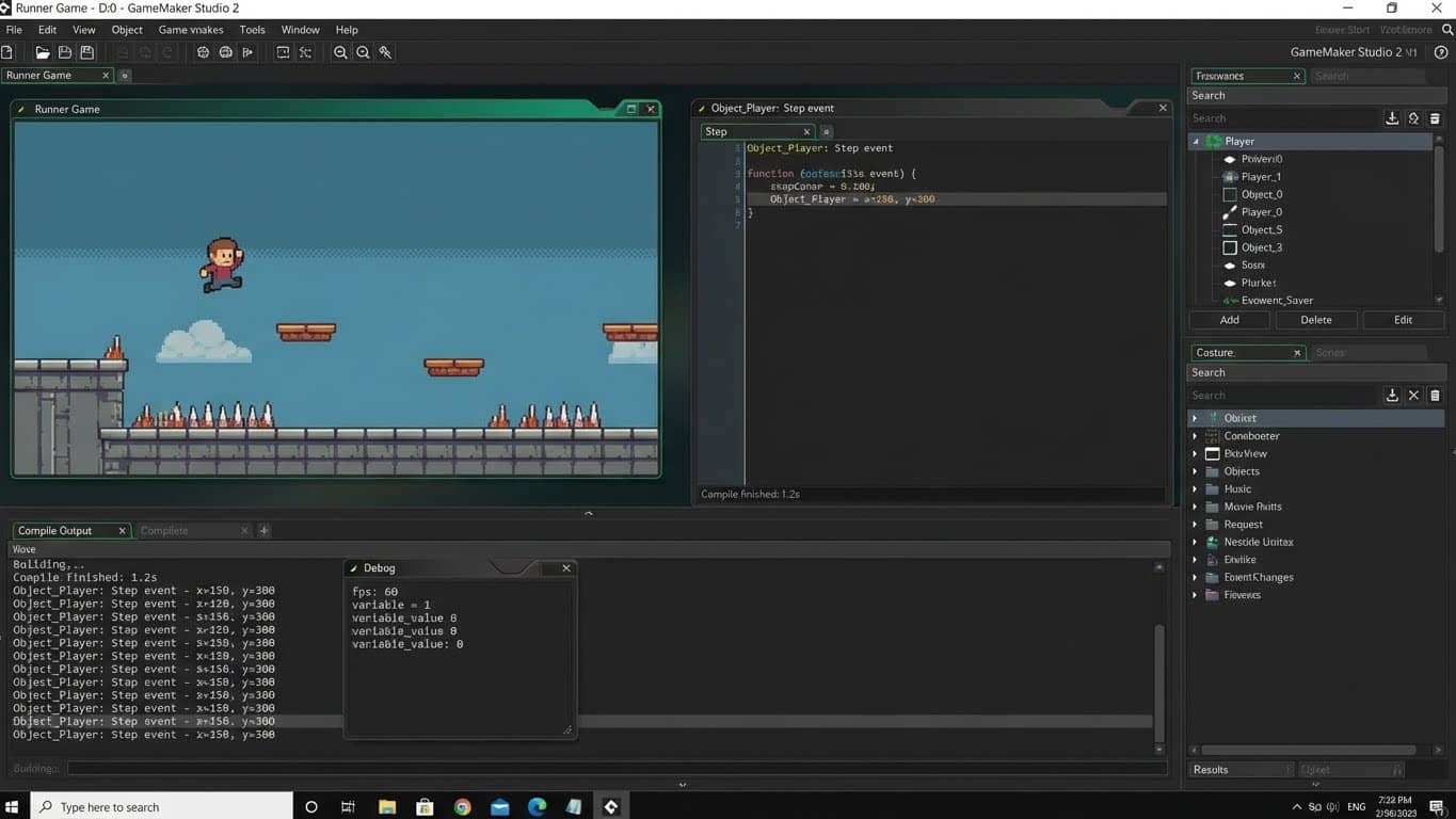GameMaker Studio 2: editor de sprites/animaciones 2D (captura horizontal)