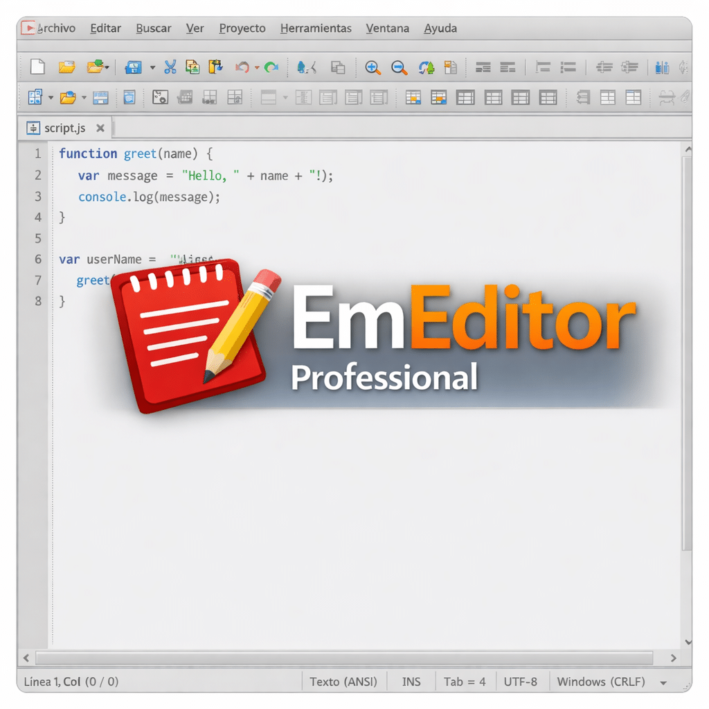 EmEditor Professional V13 interfaz editor de texto
