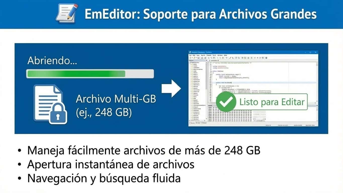 EmEditor manejo de archivos grandes