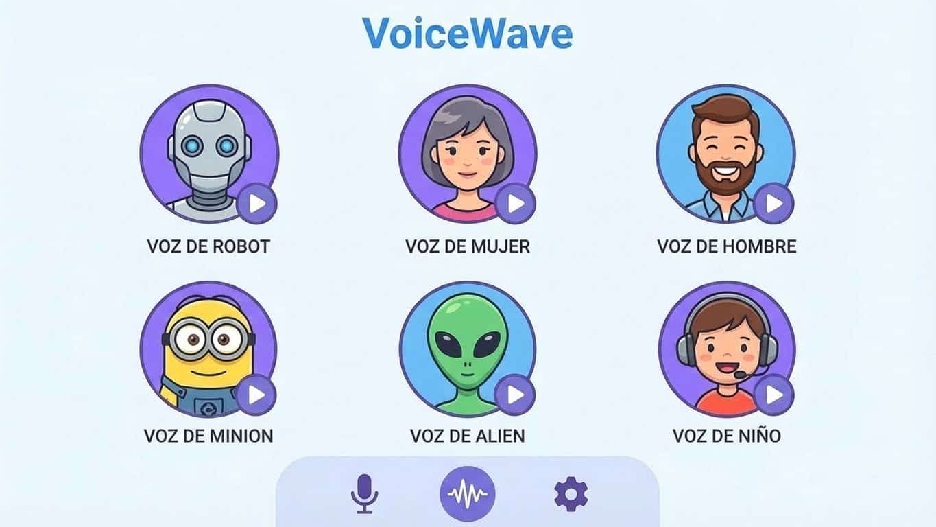 Interfaz selección de voces VoiceWave