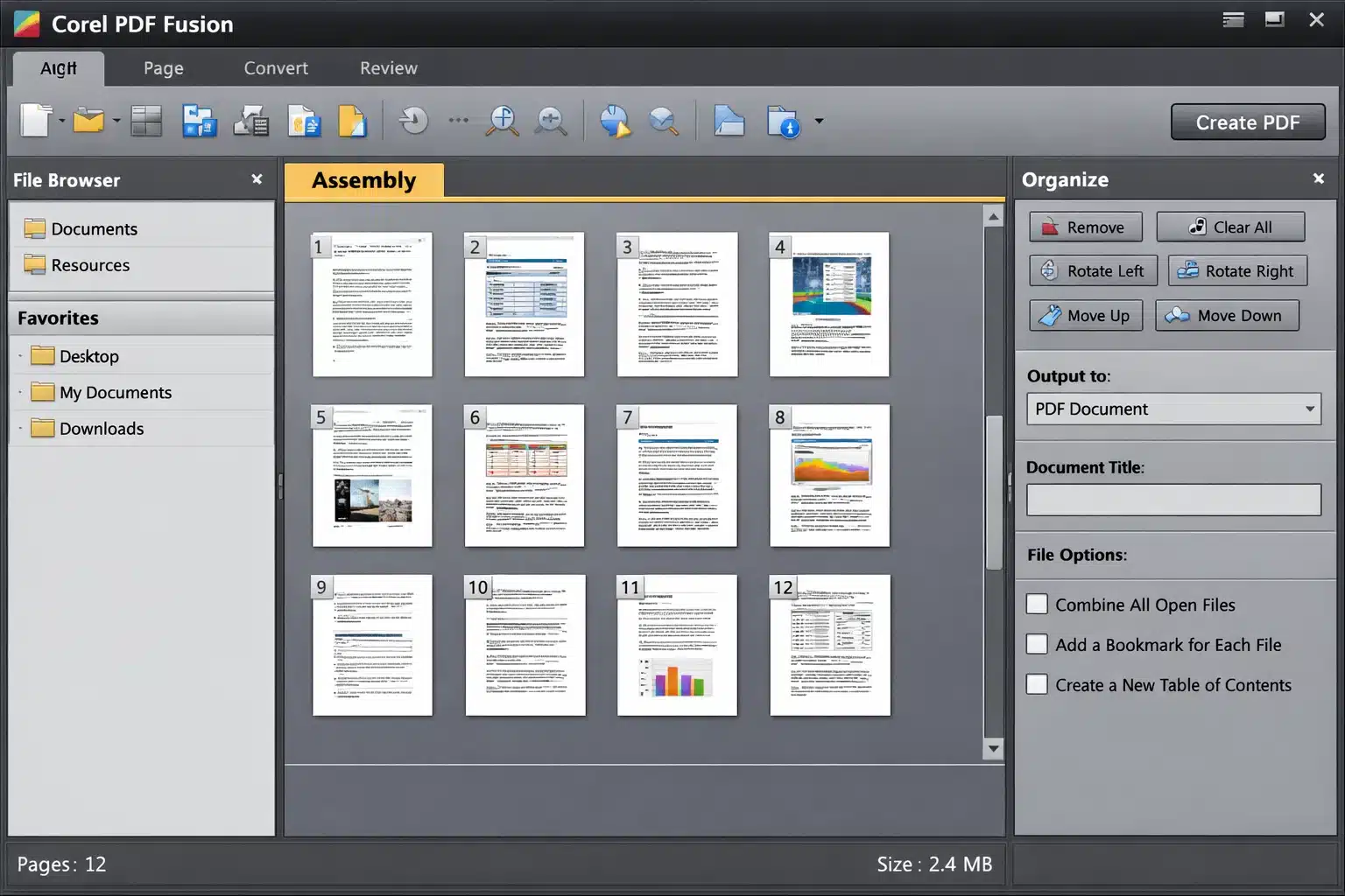 Infografía de Corel PDF Fusion con funciones: abrir 100+ formatos, ensamblar, editar y convertir a PDF/PDF-A/XPS/DOC