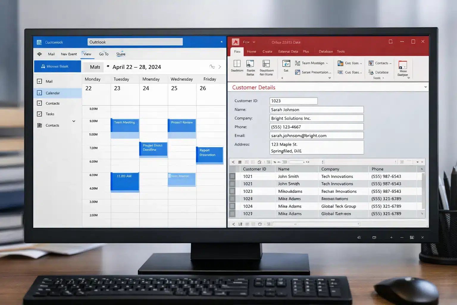 Uso de Outlook y Access en Office 2024 Professional Plus