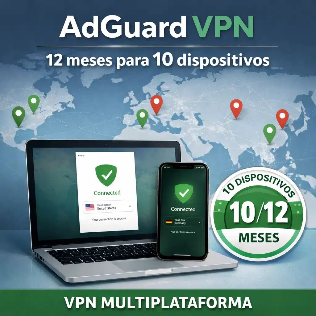 AdGuard VPN 12 meses para 10 dispositivos, VPN multiplataforma