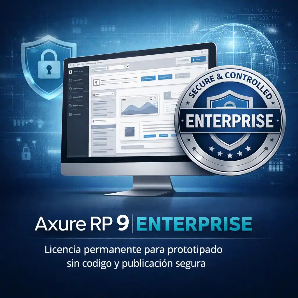 Axure RP 9 Enterprise licencia permanente para prototipado sin código y publicación segura