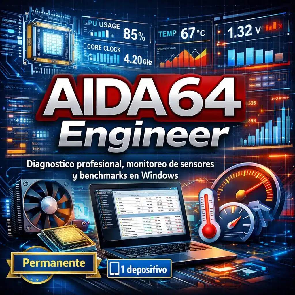 AIDA64 Engineer: diagnóstico profesional, monitoreo de sensores y benchmarks en Windows