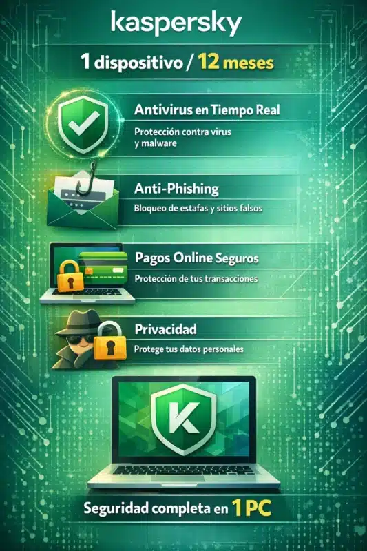 Kaspersky Internet Security 2024 — 12 Meses — 1 PC (Licencia digital)