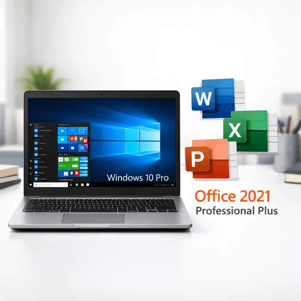 Combo Windows 10 Pro y Office 2021 Professional Plus para productividad y trabajo en PC