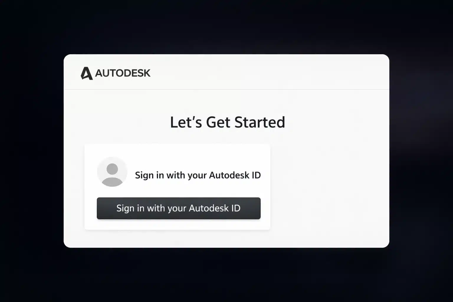 Pantalla de inicio de sesión Autodesk Revit