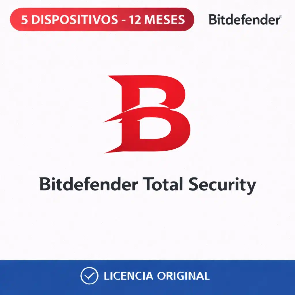 Bitdefender_Total_Security_5Dispositivos_12Meses_Licencia_Original Bitdefender Premium Security - 5 Dispositivos - Licencia Digital 12 Meses - Imagen 1