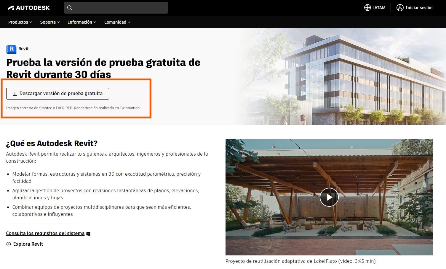 Selección de Uso local Autodesk Revit