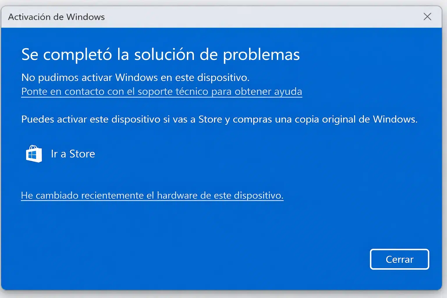 Solucionador de problemas de activación