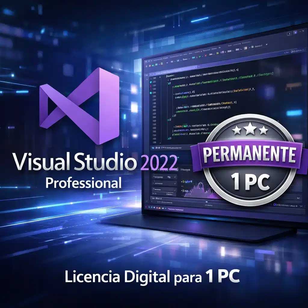 Visual Studio 2022 Professional con licencia digital permanente para 1 PC