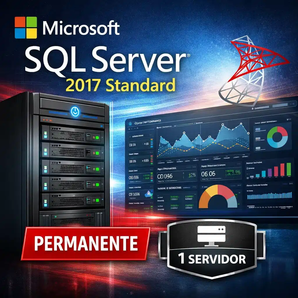 Microsoft SQL Server 2017 Standard con licencia digital permanente para 1 servidor