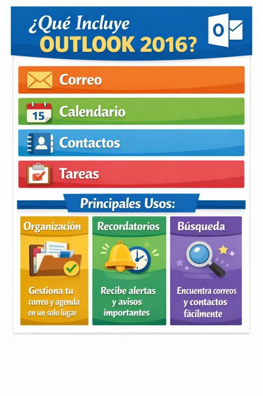 Microsoft Outlook 2016 — Permanente — 1 PC (Licencia digital)