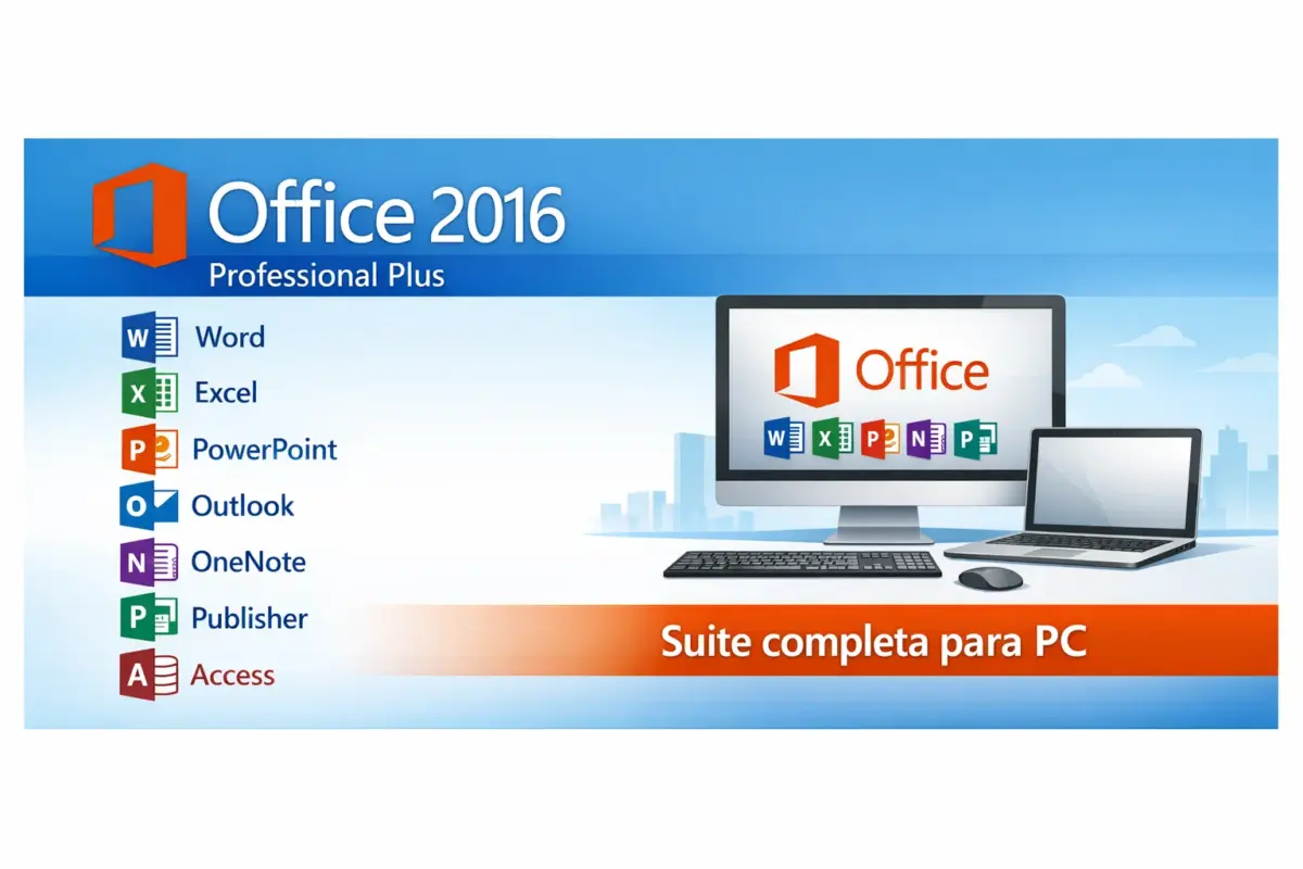 Microsoft Office 2016 Professional Plus – 1 PC – Permanente