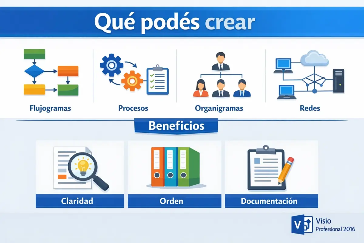 Microsoft Visio Professional 2016 — Permanente — 1 PC (Licencia digital)