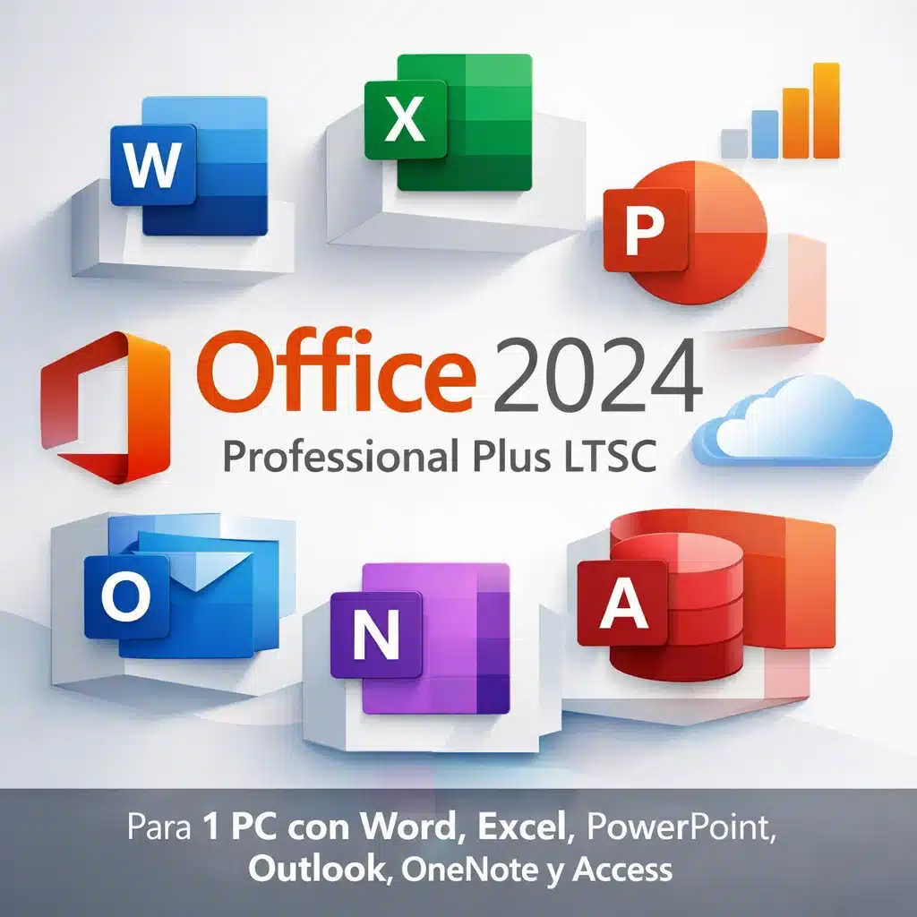 Office 2024 Professional Plus LTSC para 1 PC con Word, Excel, PowerPoint, Outlook, OneNote y Access
