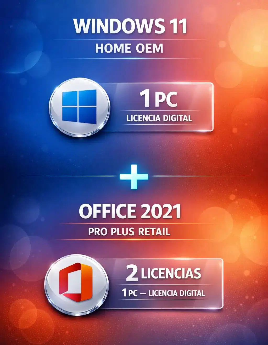 task_01kgqn4f0bfybr1jd6w71q3bg2_1770320522_img_0 Combo Windows 11 Home OEM + Office 2021 Pro Plus Retail — 1 PC — 2 Licencias (Licencia digital) - Imagen 1