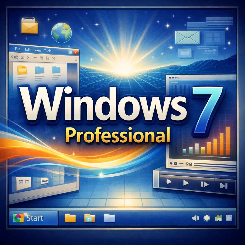 Microsoft Windows 7 Professional para 1 PC, sistema operativo clásico para Windows con licencia permanente