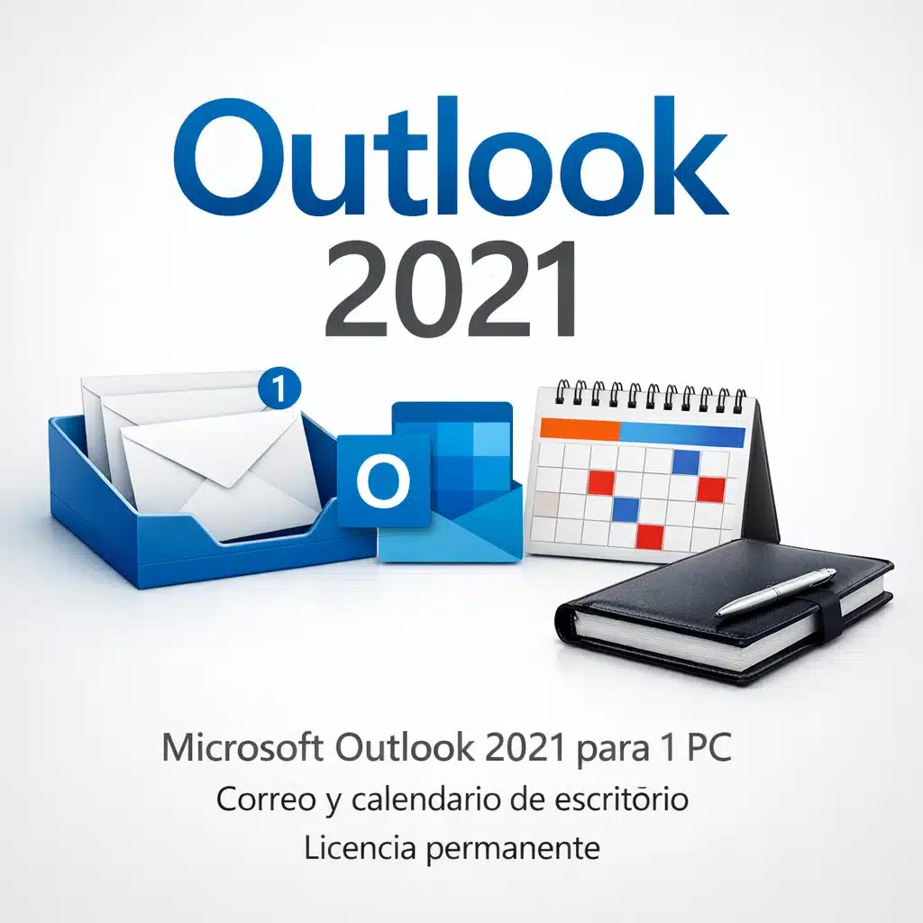 Microsoft Outlook 2021 para 1 PC, correo y calendario de escritorio con licencia permanente