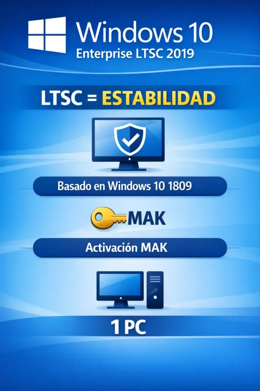 Windows 10 Enterprise LTSC 2019 – 1 PC – Permanente