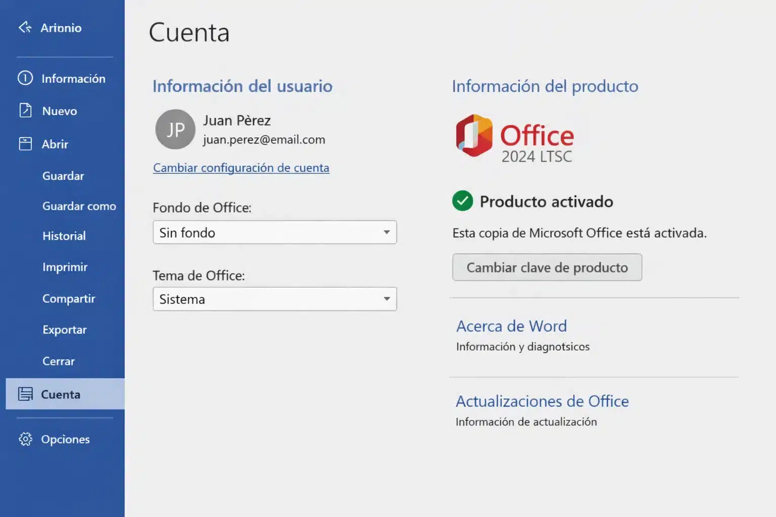 Office Activado correctamente