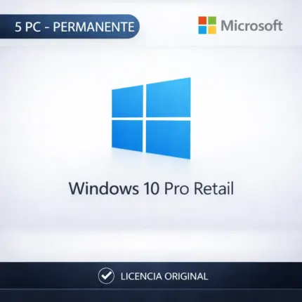 Windows 10 Pro Retail - 5 PC - Licencia Permanente