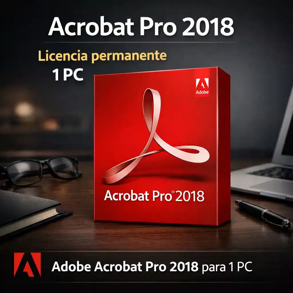 Adobe Acrobat Pro 2018 para 1 PC, imagen principal del producto