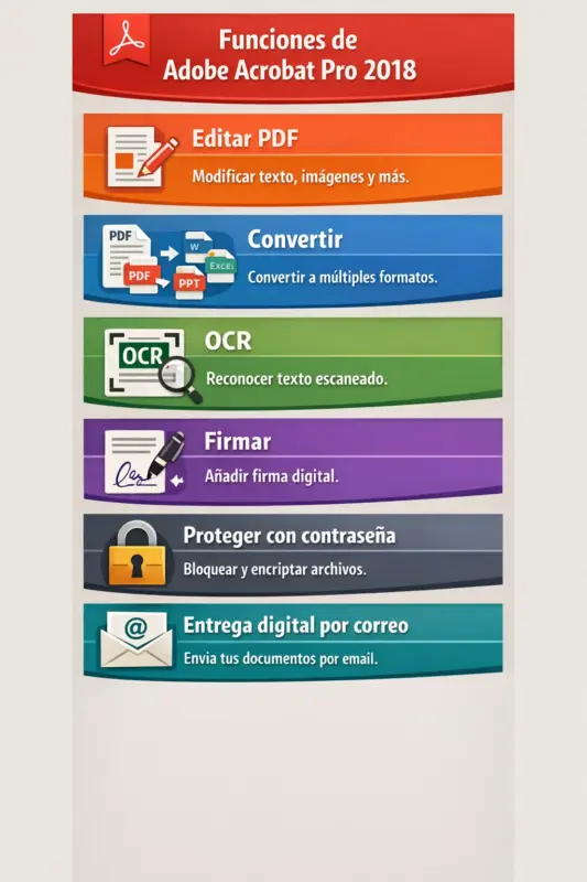 Adobe Acrobat Pro 2018 – 1 Pc – Licencia Permanente