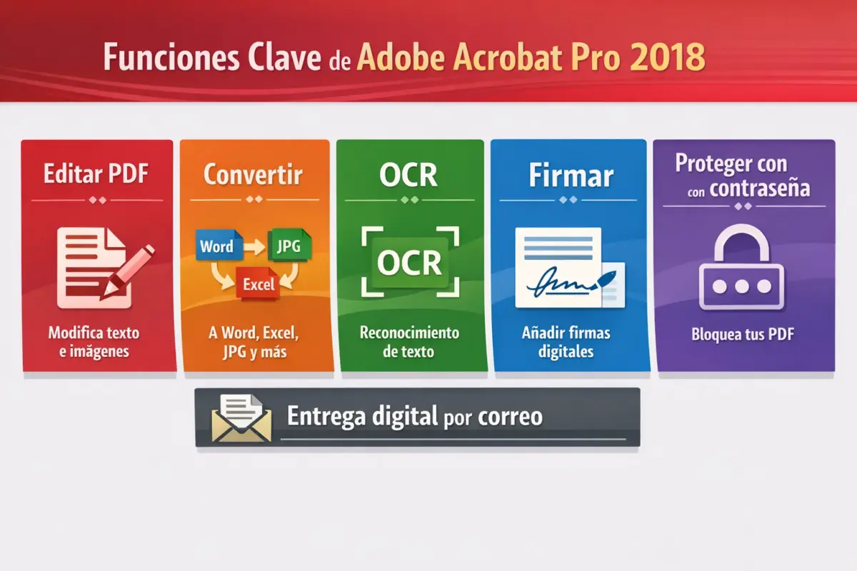 Adobe Acrobat Pro 2018 – 1 Pc – Licencia Permanente