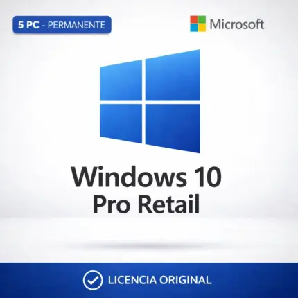 Windows 10 Pro Retail - 5 PC - Licencia Permanente