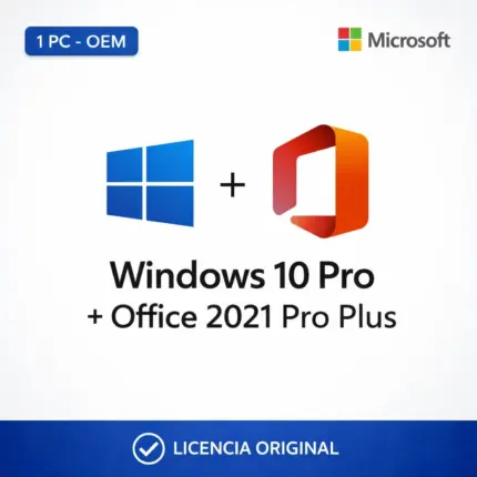 Combo Windows 10 Pro OEM + Office 2021 Pro Plus Retail - 1 Pc - Licencias Originales