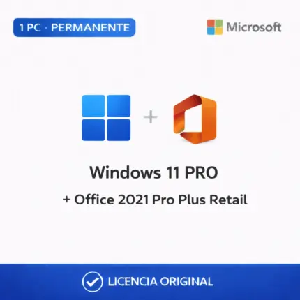 Combo Windows 11 Pro + Office 2021 Pro Plus Retail - 1 PC - Permanente