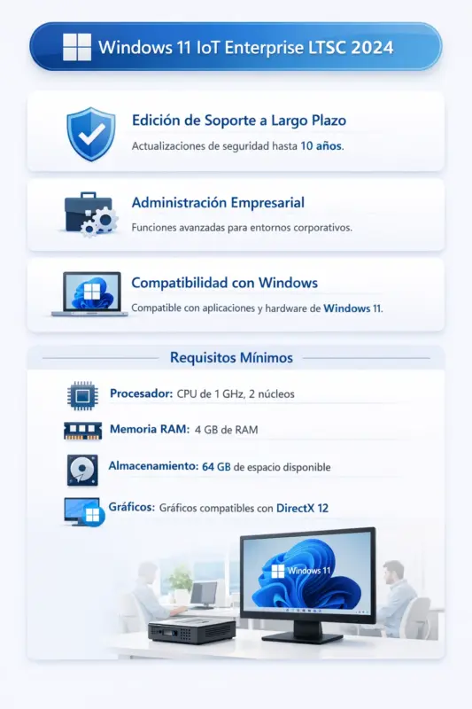 Windows 11 IoT Enterprise LTSC 2024 – 1 Pc -Licencia Permanente