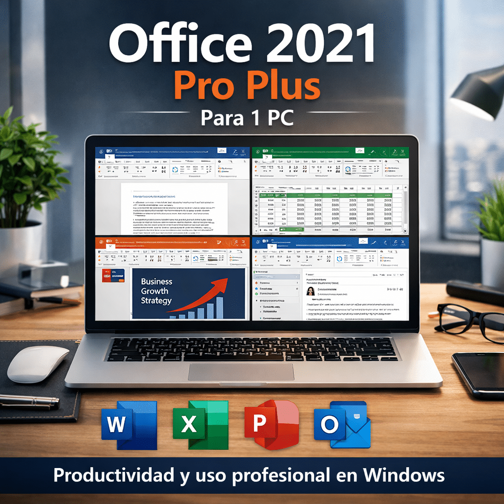 Office 2021 Pro Plus para 1 PC en entorno de trabajo digital