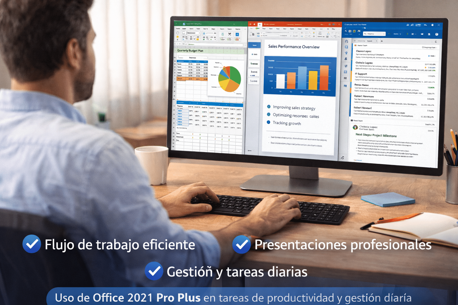 Uso de Office 2021 Pro Plus en tareas de productividad y gestión diaria