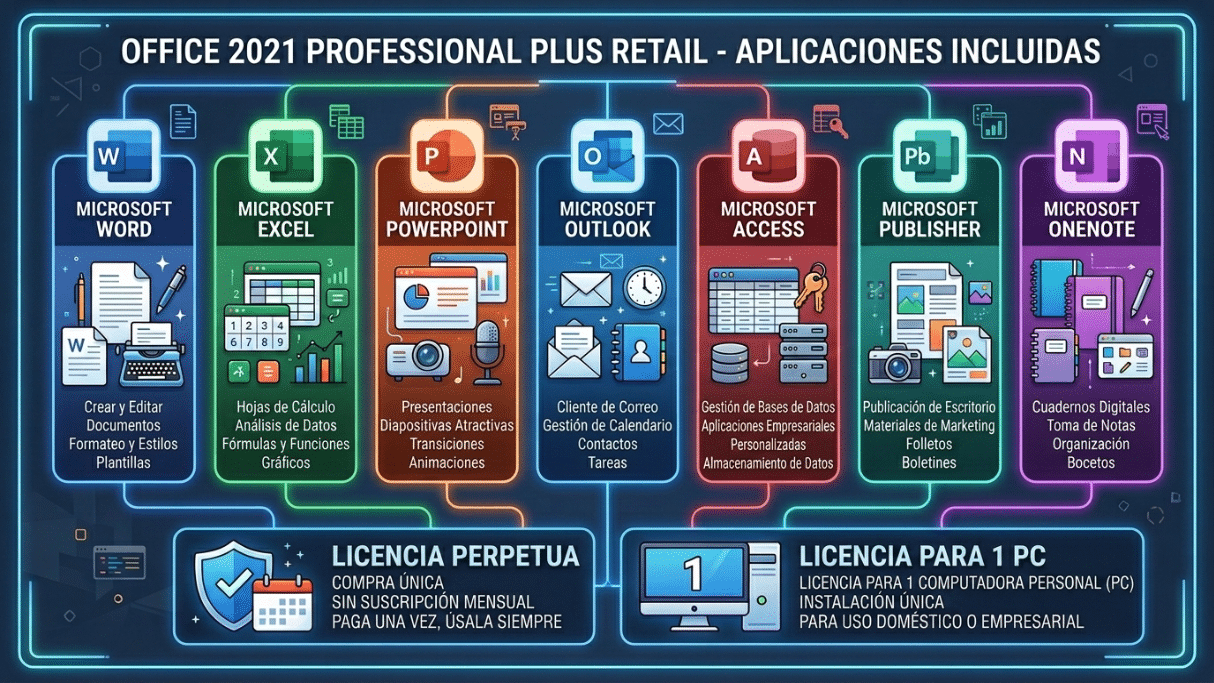 Office 2021 Professional Plus Retail – 1Pc – Licencia Permanente