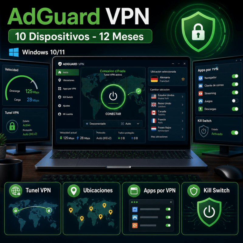 AdGuard VPN - 12 Meses - 10 Dispositivos - Licencia - Hero galeria