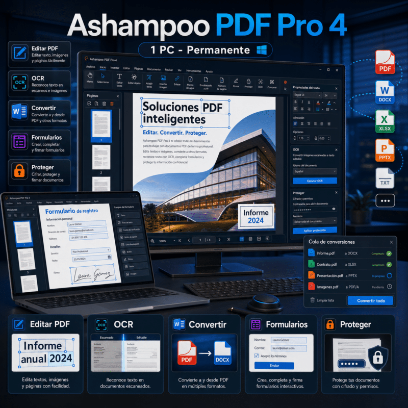 Ashampoo PDF Pro 4 - 1 PC - Licencia Digital Permanente - Hero galeria
