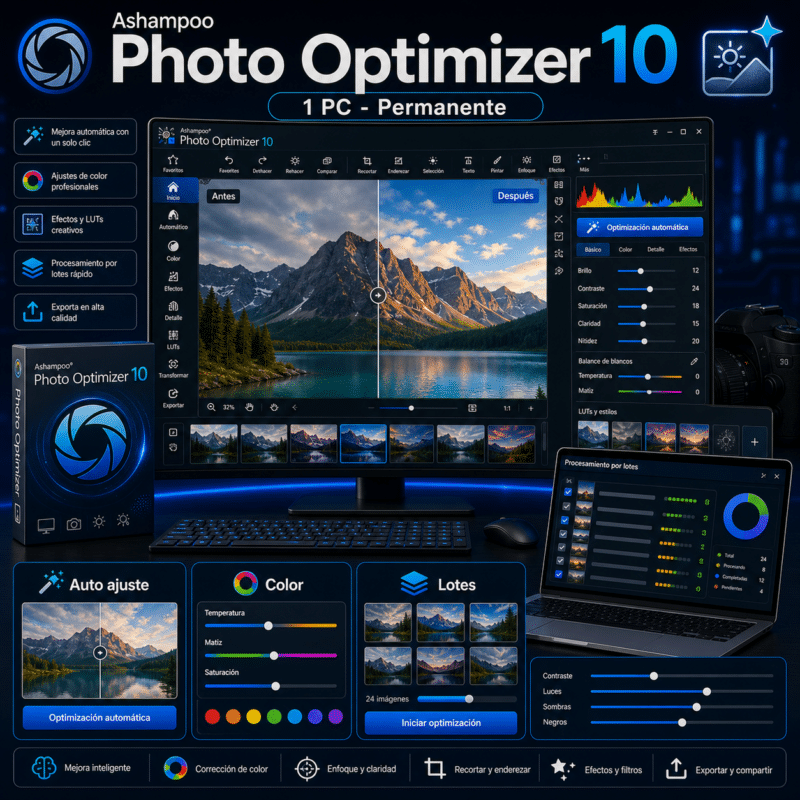 Ashampoo Photo Optimizer 10 - 1 PC - Licencia Digital Permanente - Hero galeria