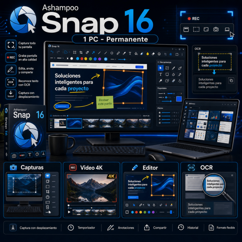 Ashampoo Snap 16 - 1 PC - Licencia Digital Permanente - Hero galeria