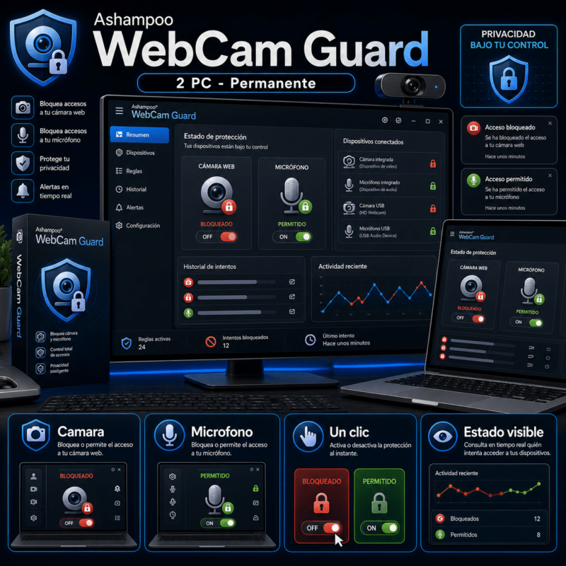 Ashampoo WebCam Guard - 2 PC - Licencia Digital Permanente - Hero galeria