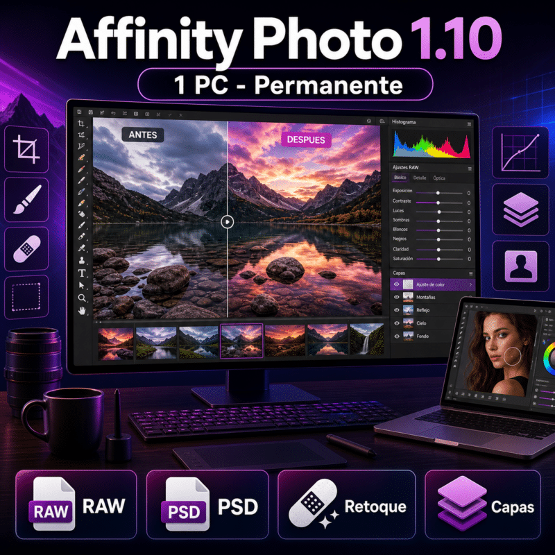 Affinity Photo 1.10 - 1 PC - Licencia Digital Permanente - Hero galeria