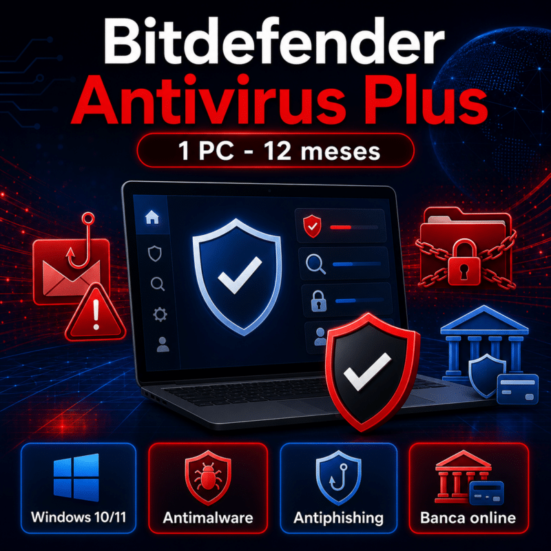 Bitdefender Antivirus Plus - 1 PC - Licencia Digital 12 Meses - Hero galeria